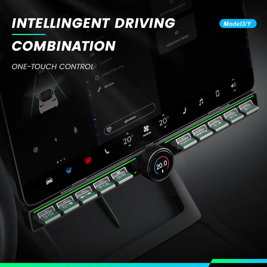 Tesla Center Console Multi-function Intelligent Control With Ambient Light Buttons - EVtilbud 