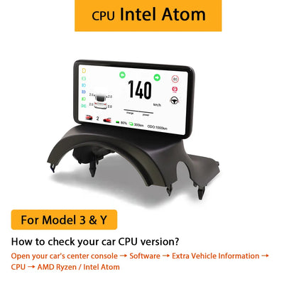 Tesla Model 3 and Y 6.2'' HD Dashboard HUD - EVtilbud 